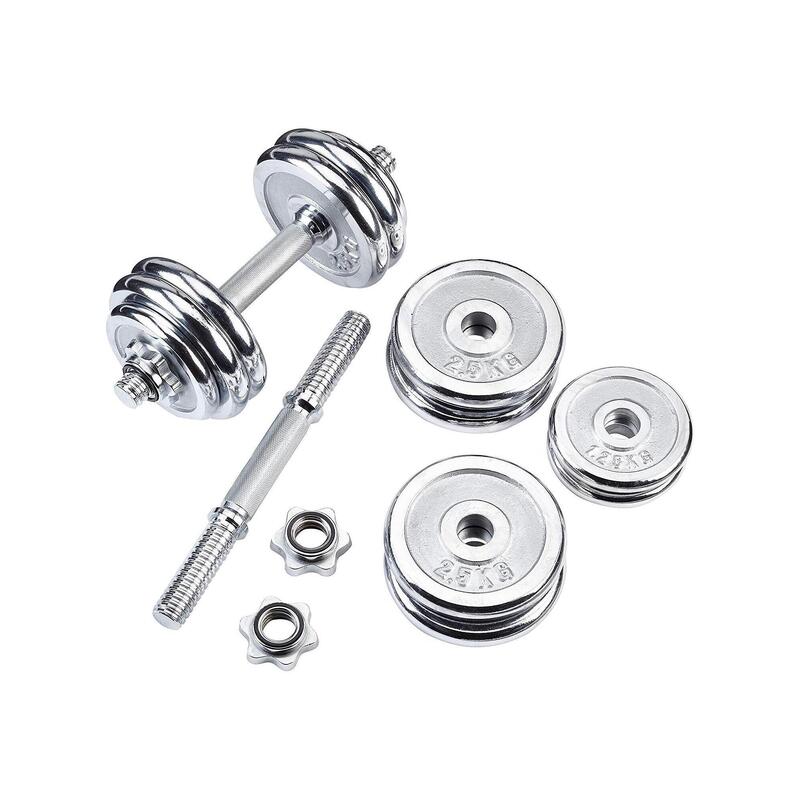 Set de 2 Gantere cu discuri cromate 30 KG