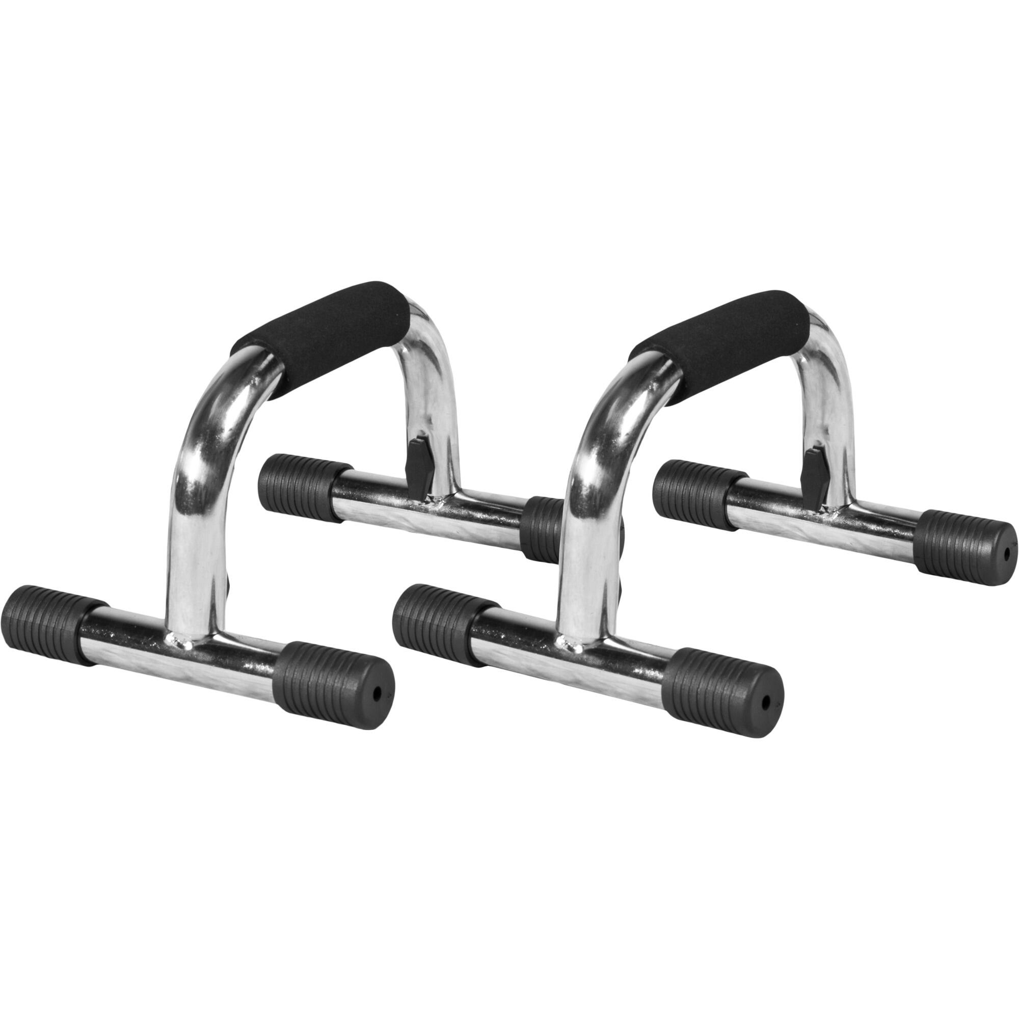 Opdruksteunen - 2 stuks - push up bar - dipbar - Chroom 1/7