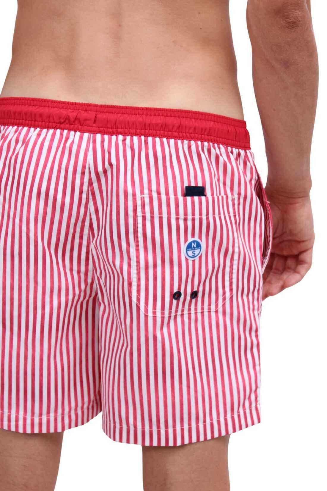 Shorts mare - Uomo - righe, vita elasticizzata - Rosso 4/4