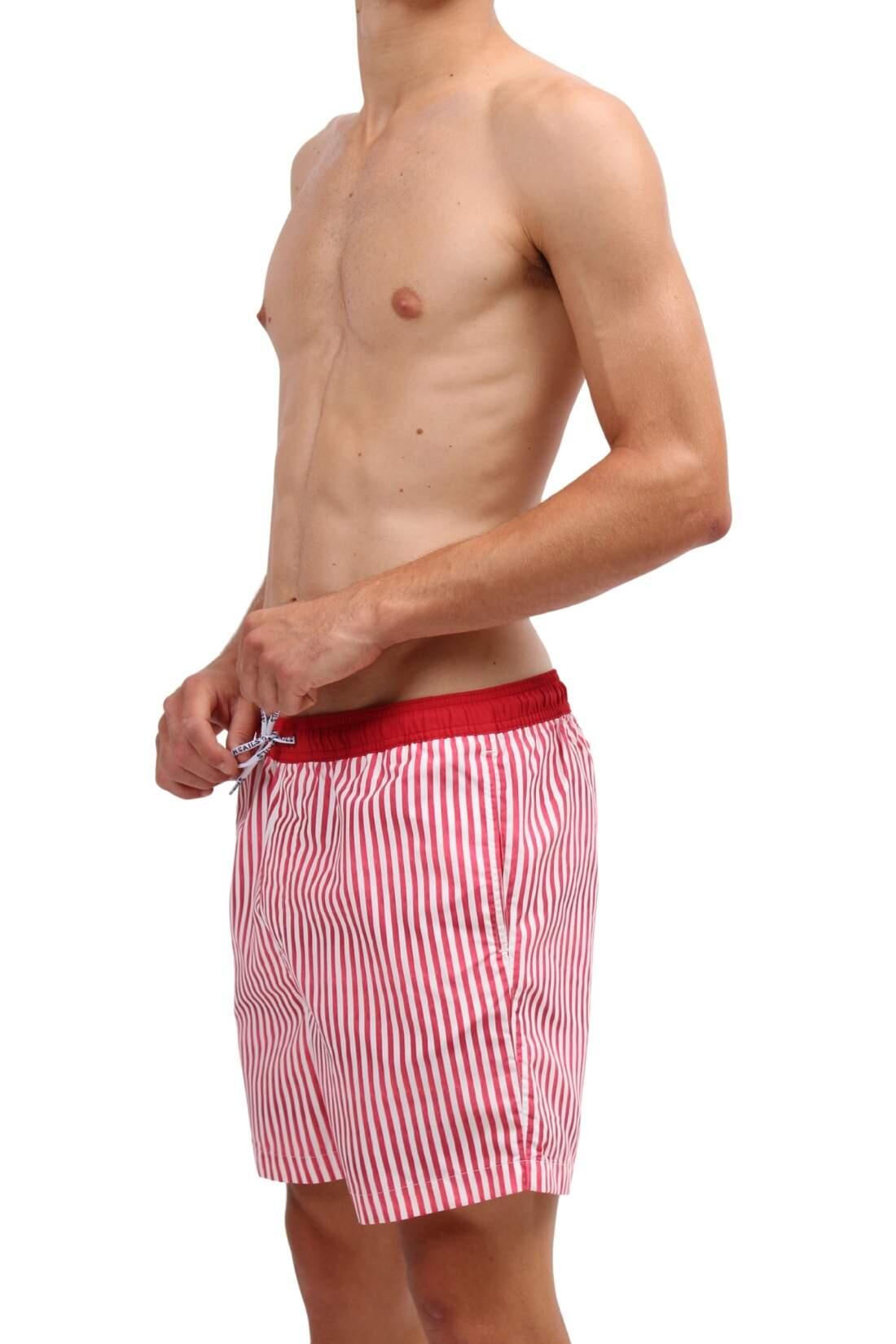 Shorts mare - Uomo - righe, vita elasticizzata - Rosso 2/4