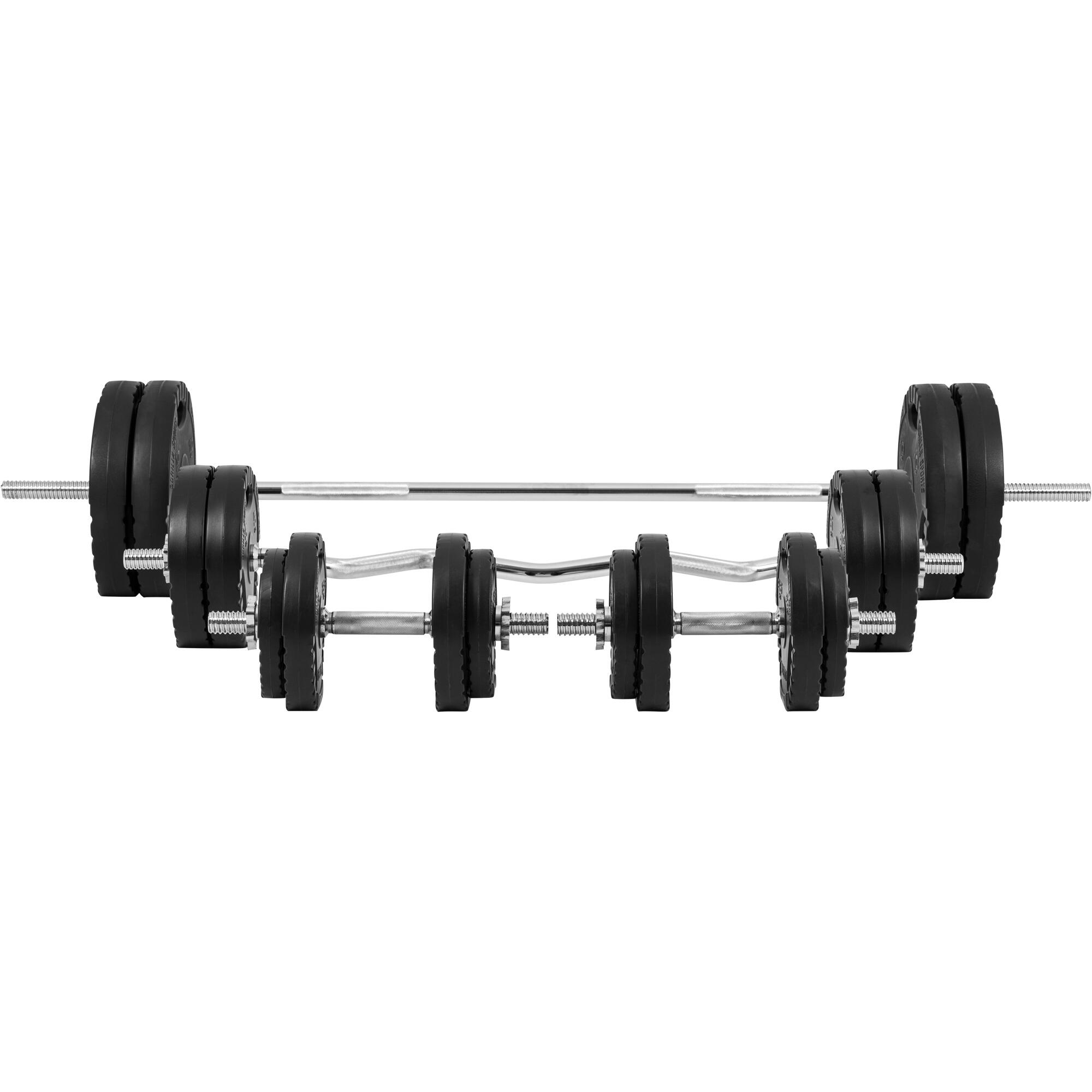 Gorilla Sports Dumbbell Complete Kit 80 kg – 30 mm Bars, Plastic Coating 5/7
