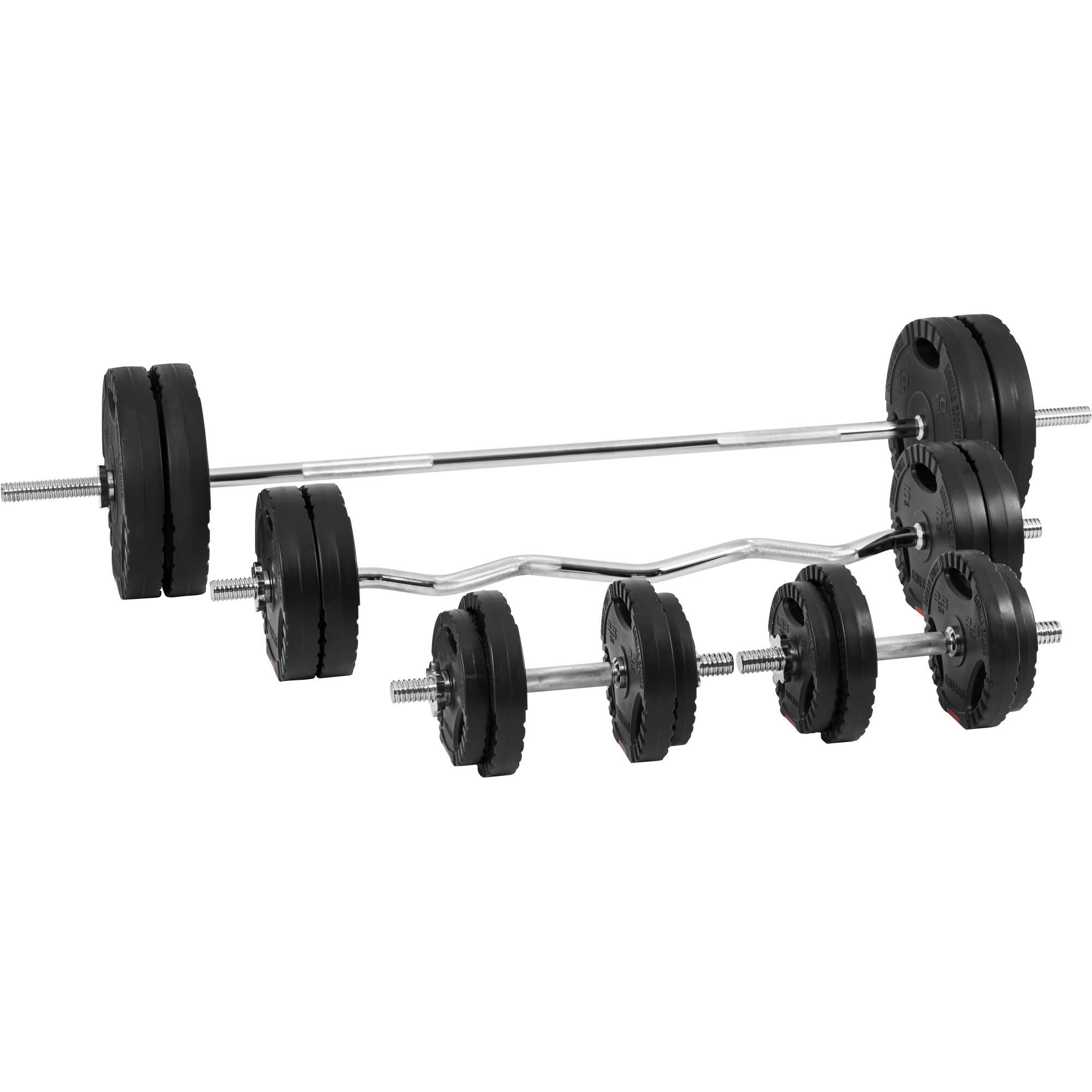 Gorilla Sports Dumbbell Complete Kit 80 kg – 30 mm Bars, Plastic Coating 3/7
