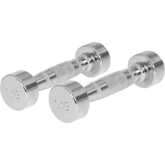 Dumbellset 2 kg - 2x1 kg - Halterset - Vaste dumbbells - Chroom