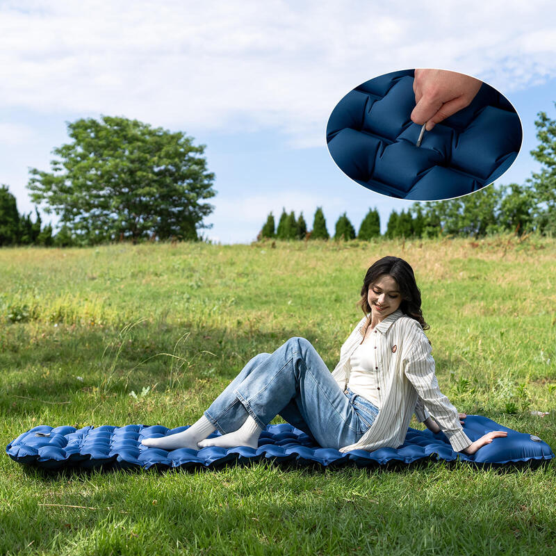 Saltea gonflabilă, saltea de camping, cu pompă de picior integrată