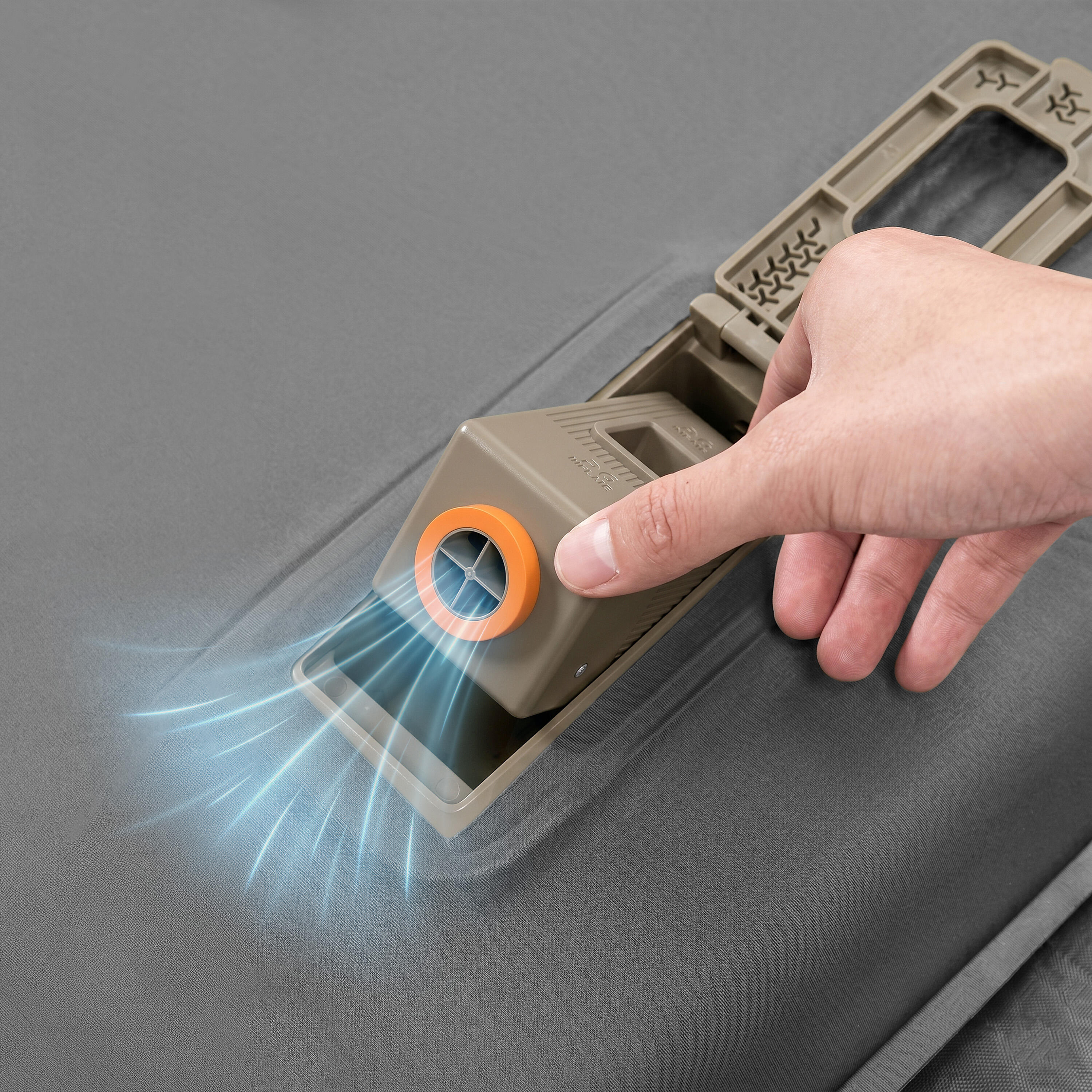 Zelfopblazende slaapmat met electropomp en memory foam voor camping 3/8