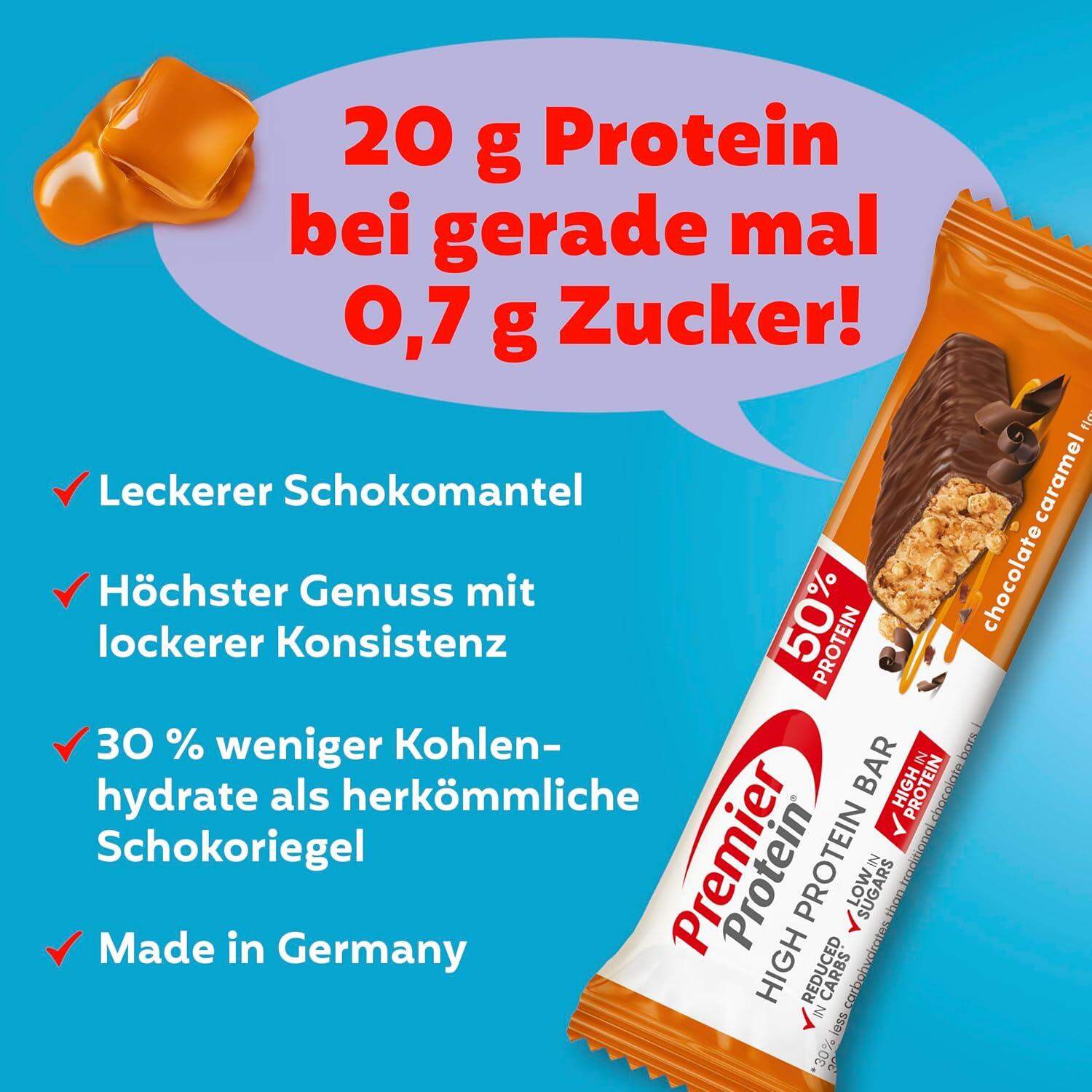 16x 40g Energieriegel High Protein Bar 50% Chocolate Caramel 2/4