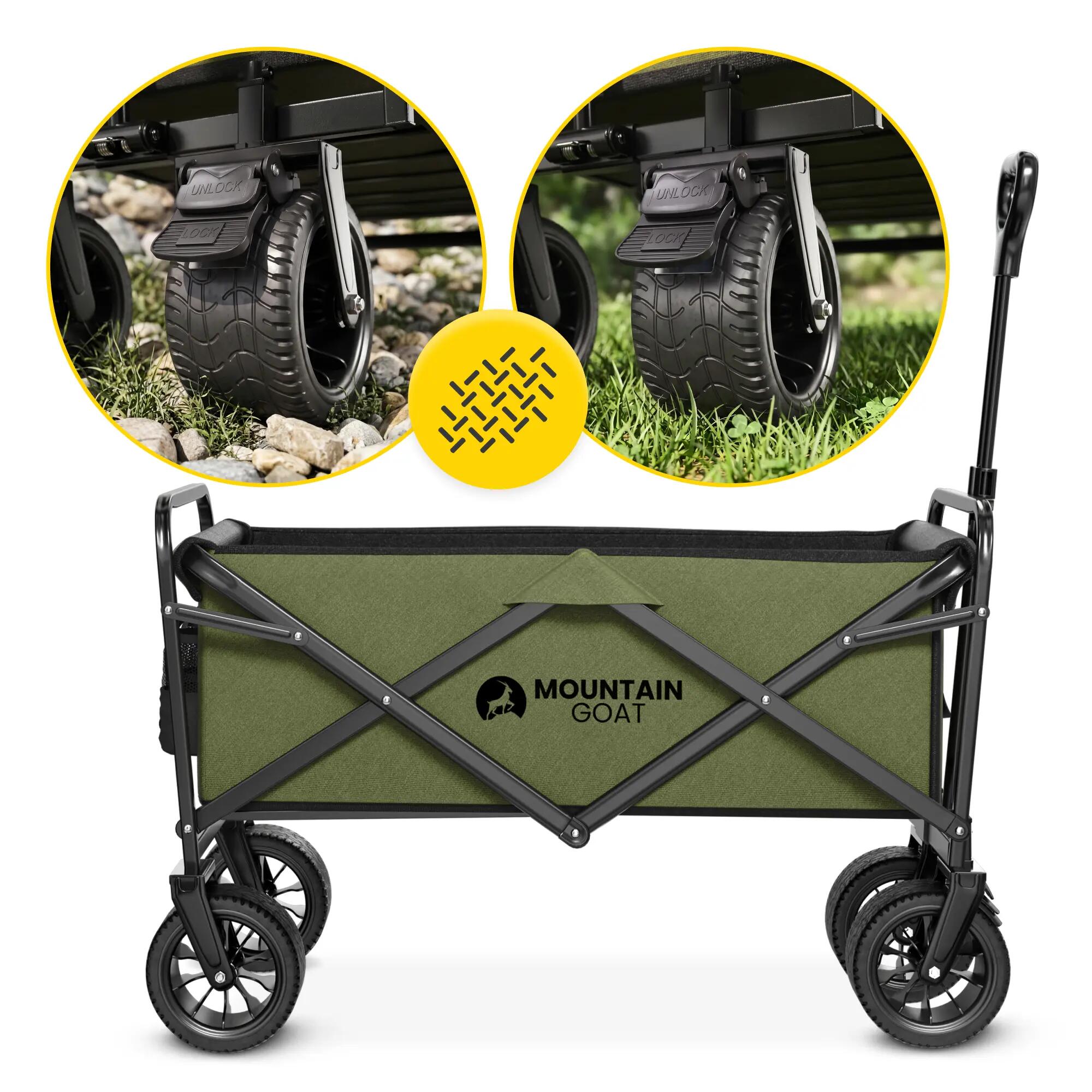 Strand- Outdoor-Wagen PRO Bollerwagen Faltbar Transportwagen Mountain Goat 8/14