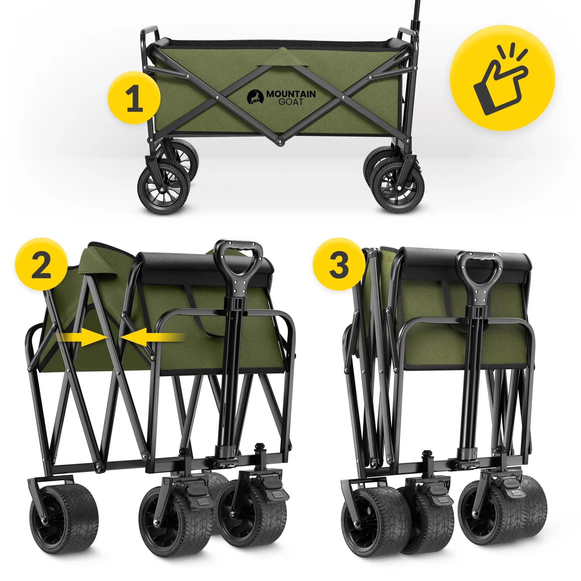 Strand- Outdoor-Wagen PRO Bollerwagen Faltbar Transportwagen Mountain Goat 7/14