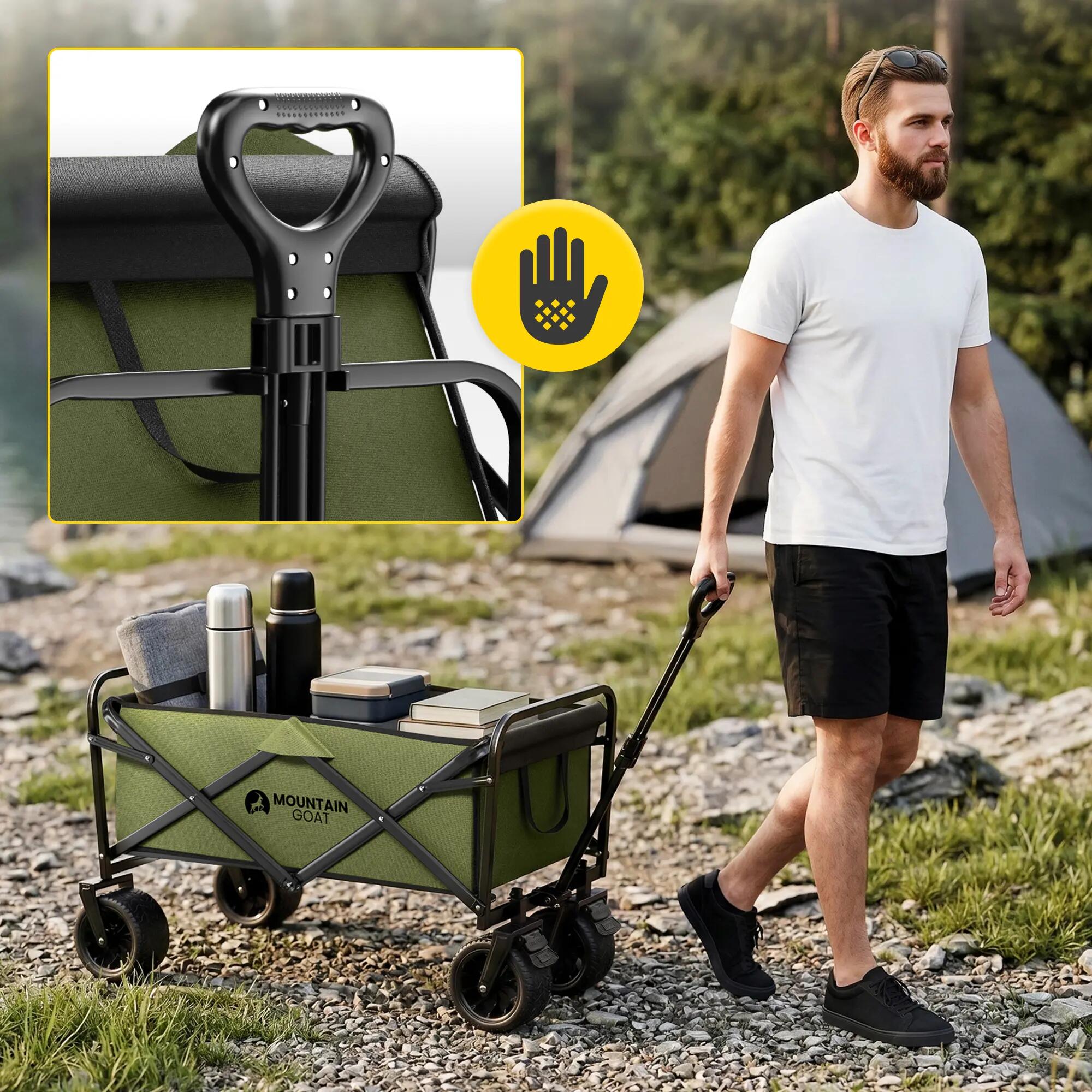 Strand- Outdoor-Wagen PRO Bollerwagen Faltbar Transportwagen Mountain Goat 2/14