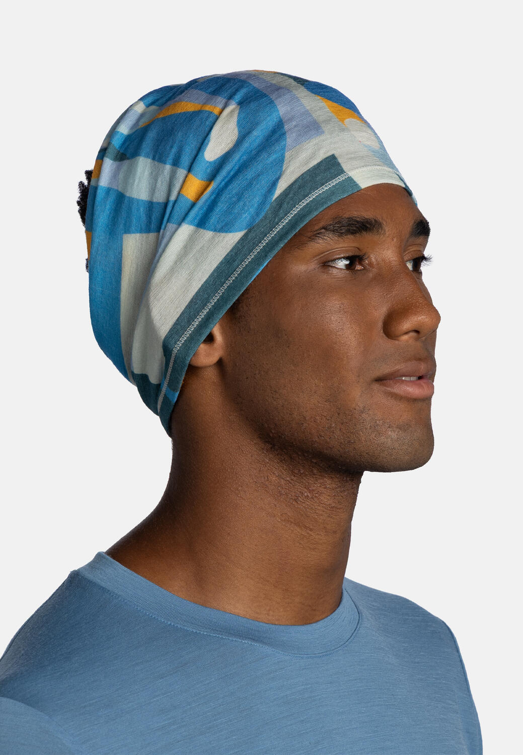 Merino Lightweight Prints Unisex Buff Bleu TAILLE UNIQUE 6/7