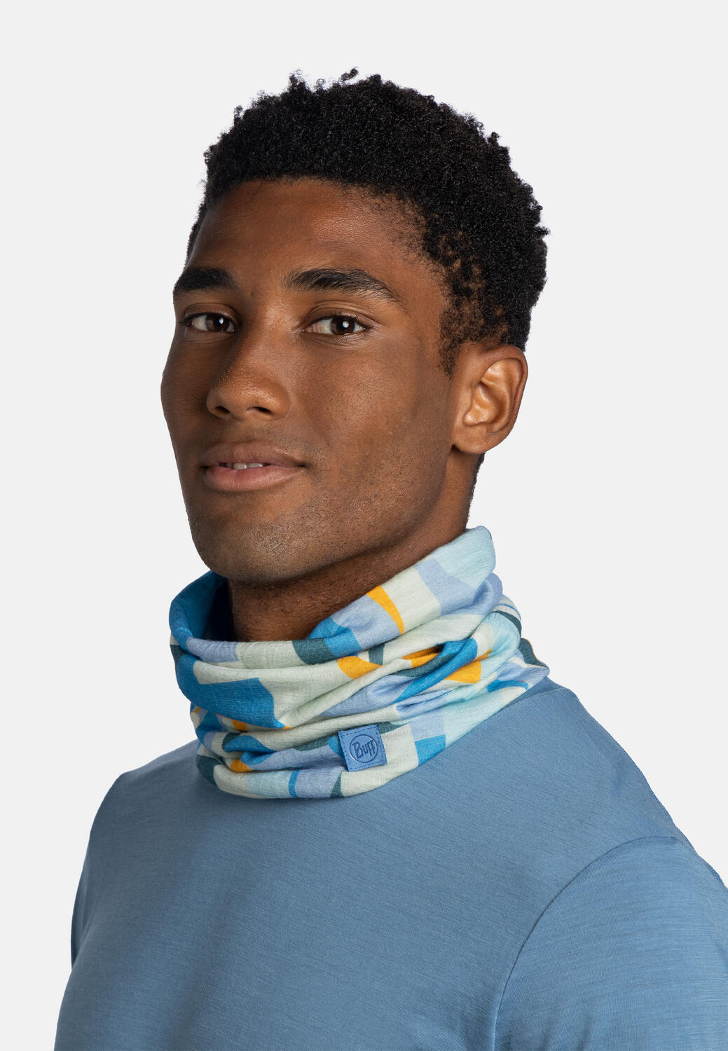 Merino Lightweight Prints Unisex Buff Bleu TAILLE UNIQUE 5/7