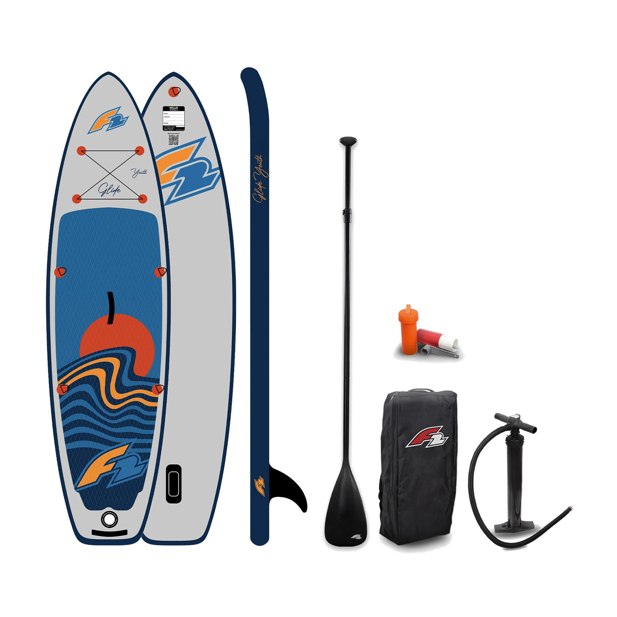 F2  SUP Stand Up Paddle Board Glide Surf Youth Wing 280cm 9,2 Grau 6/7