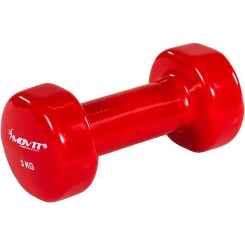 Set de 2 gantere, MOVIT®, greutate 3 kg, rosu
