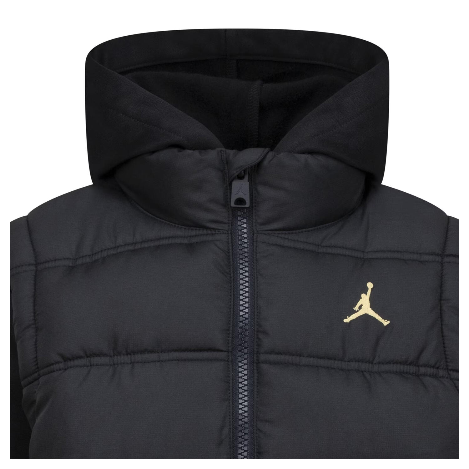 Air Jordanpufferjas voor kinderen (Zwart/Goud) 4/4