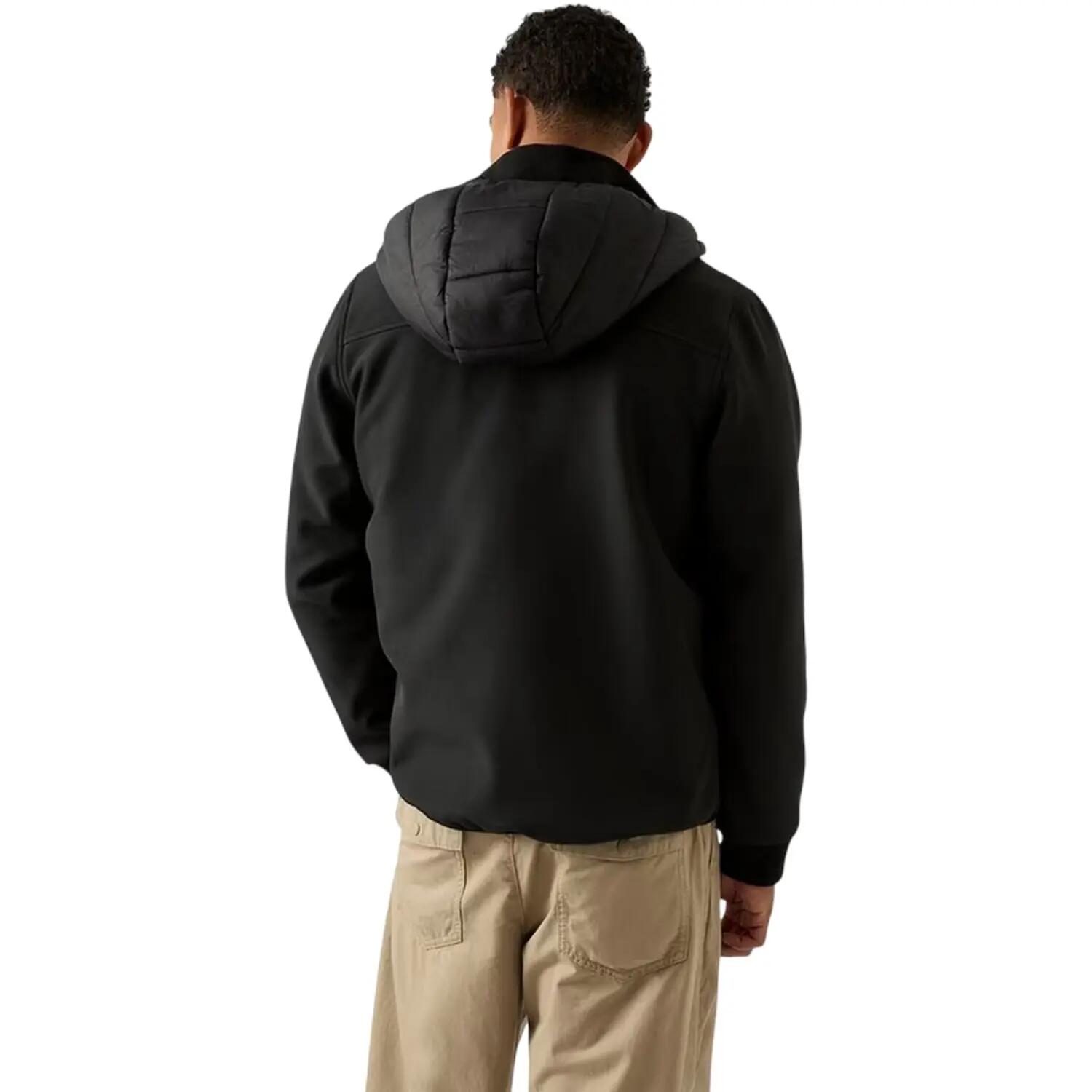 Mens Plain Ribbed Cuff Raincoat (Black) 3/5