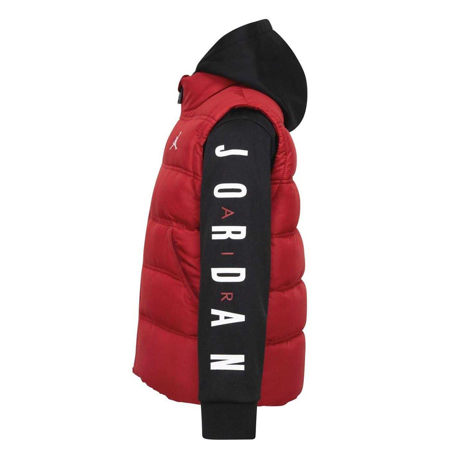 Chaqueta Acolchada Air Jordan para Niños/Niñas Rojo, Negro 3/5