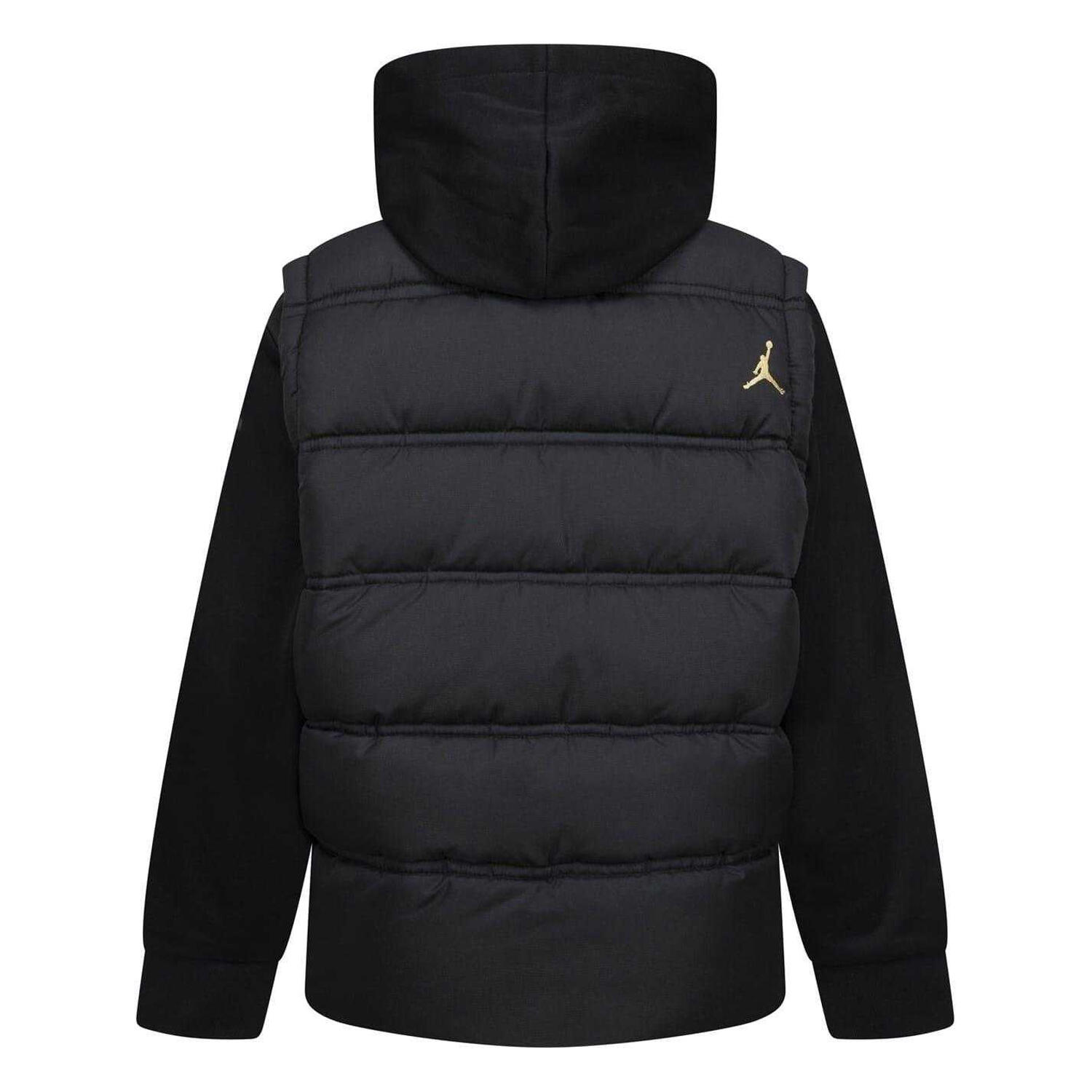 Air Jordanpufferjas voor kinderen (Zwart/Goud) 2/4