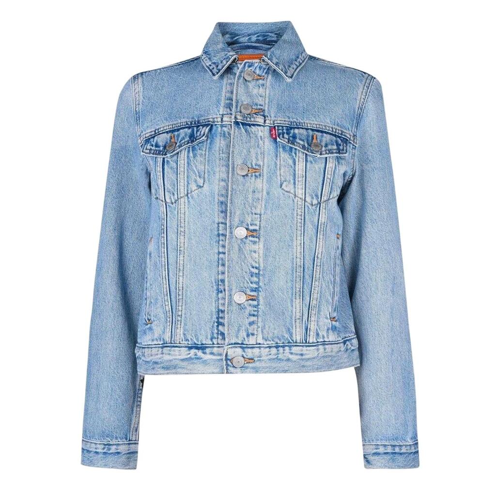 Womens/Ladies Ex Boyfriend Trucker Jacket (Light Blue)