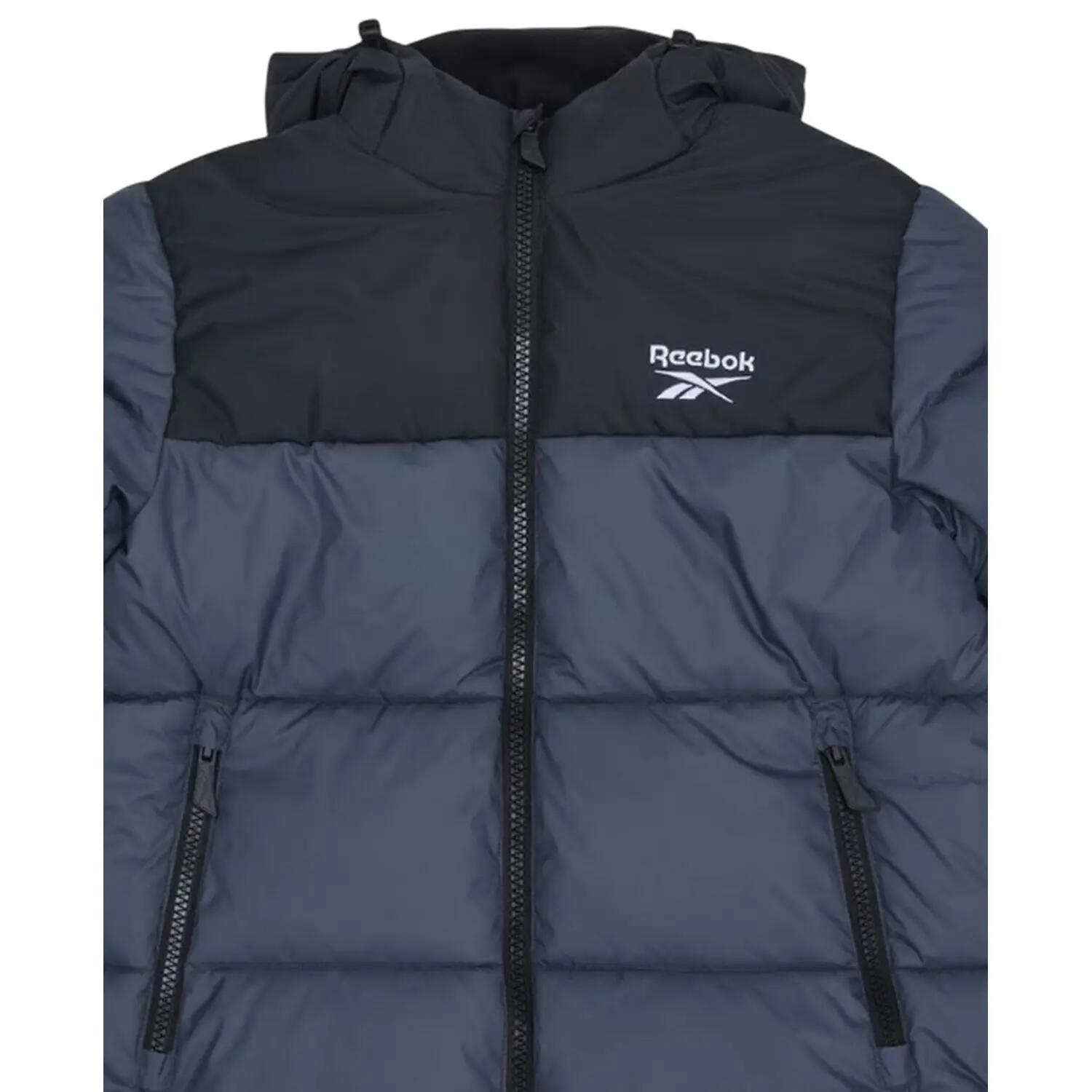 Piumino Regolare Con Cappuccio Uomo Reebok Grigio Antracite 4/4