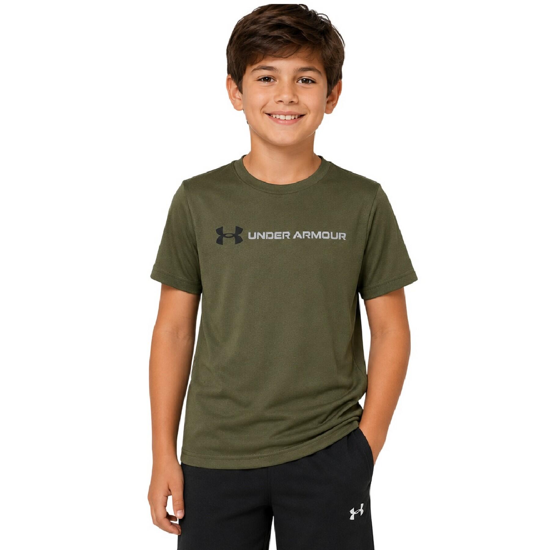 Tshirt Motif/style Texte Du Symbole Enfant (Vert Olive) 4/4