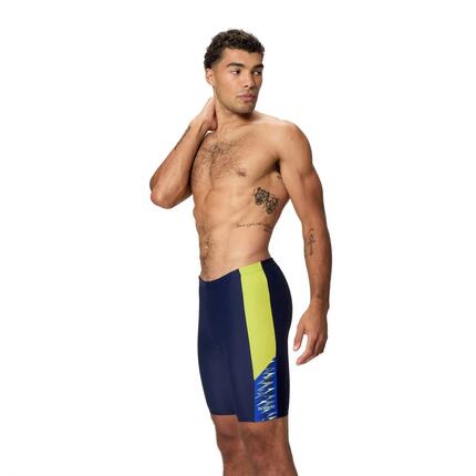 Jammer De Natation À Taille Élastiquée DIVE Homme (Bleu Sombre / Jaune)