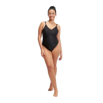 Maillot De Bain 1 Pièce Motif/style Bretelles Fines Femme (Noir)