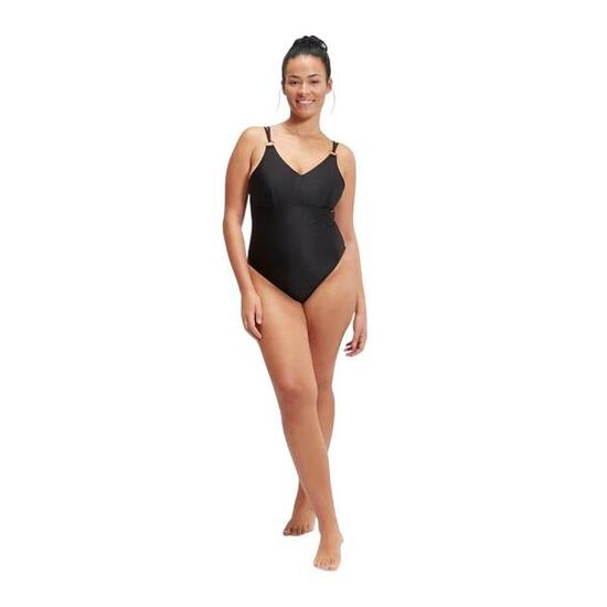 Maillot De Bain 1 Pièce Motif/style Bretelles Fines Femme (Noir)