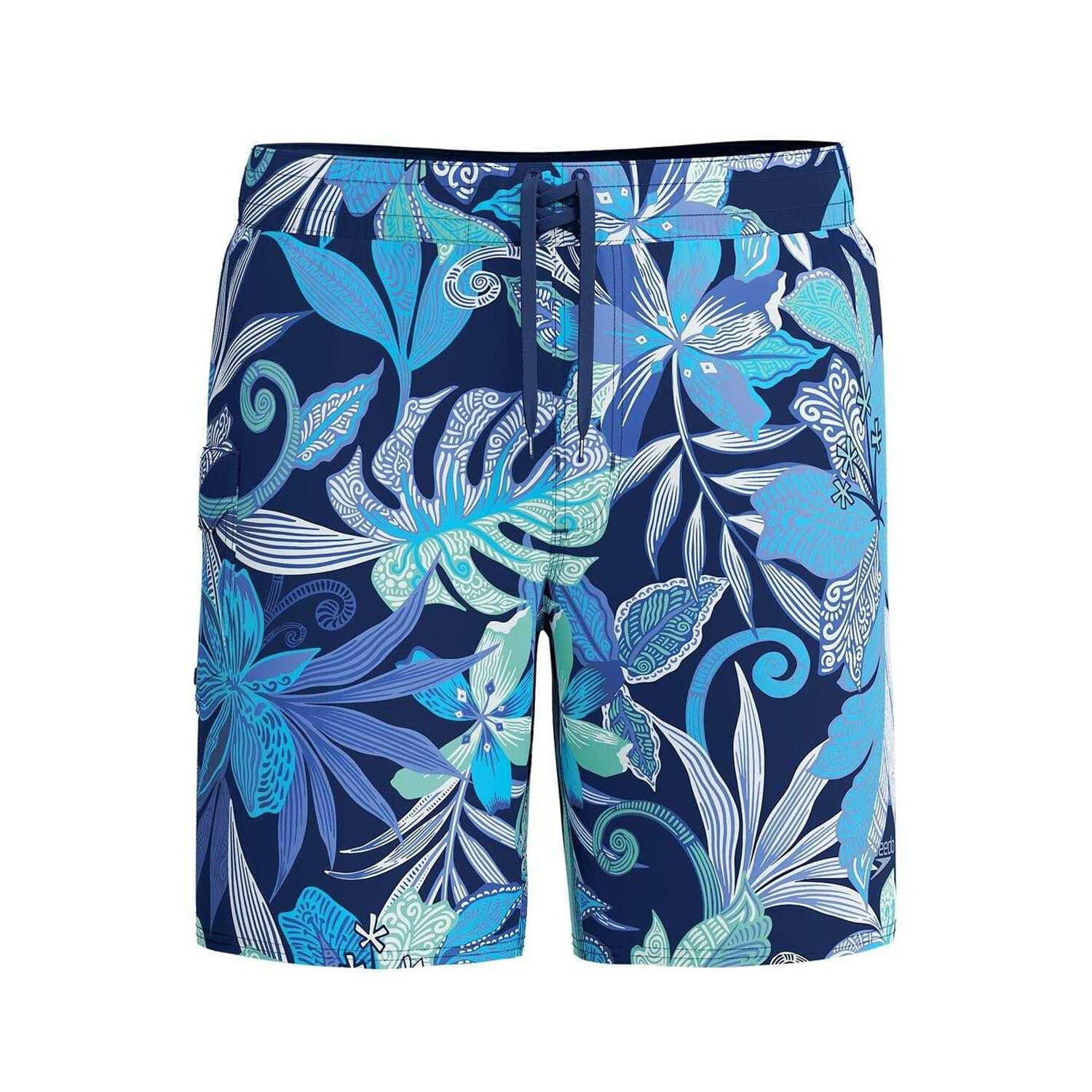 Boardshort À Taille Élastiquée Motif/style Floral Homme (Bleu Imprimé) 2/7