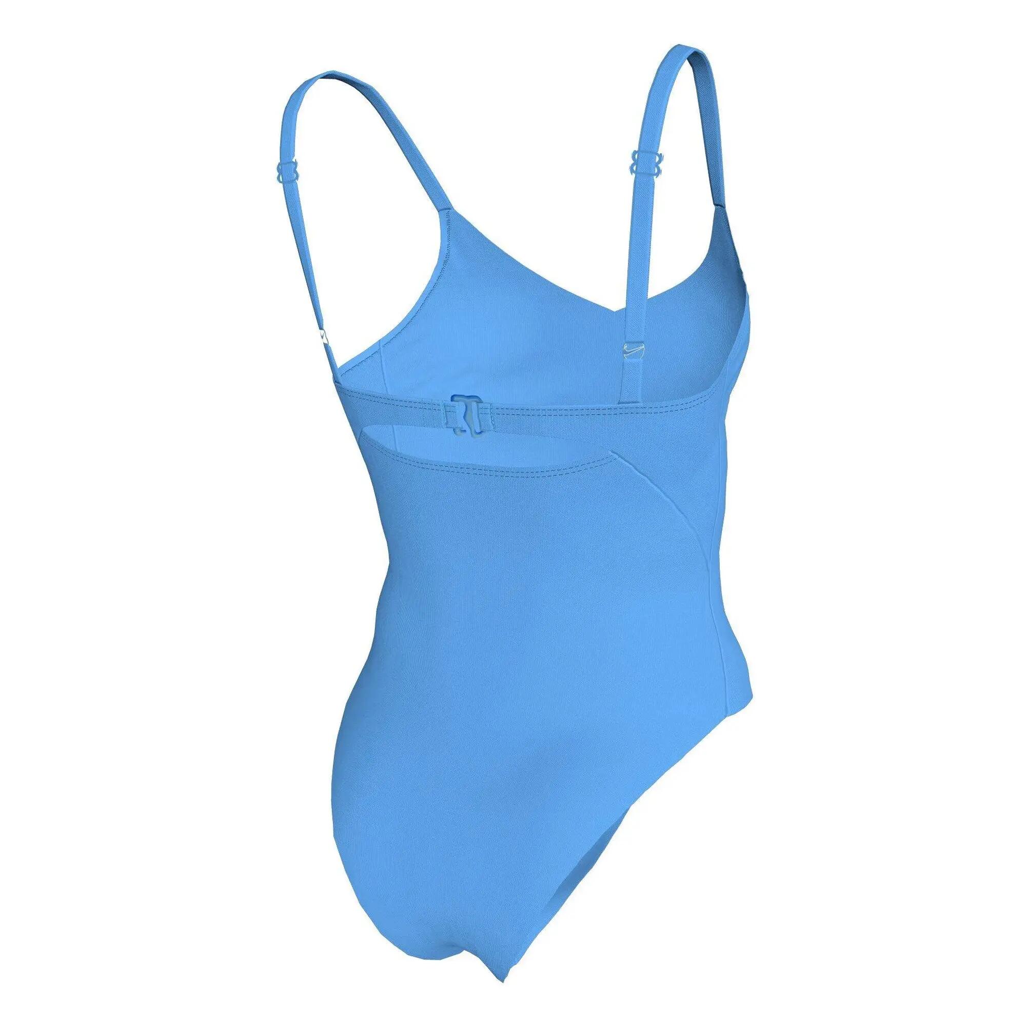 Costume Da Bagno Intero Scollo A V Donna Nike Blu 2/4