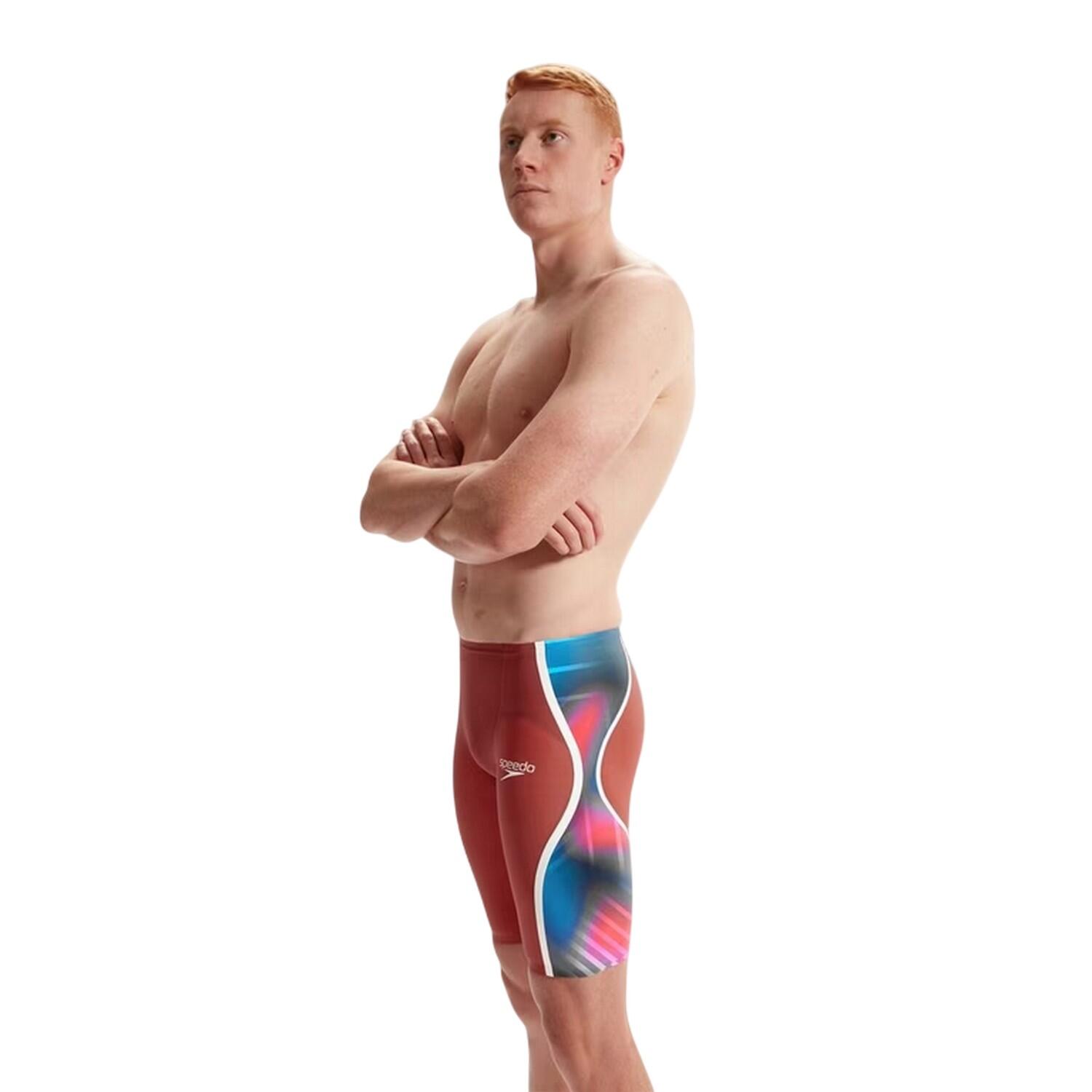 Jammer De Natation Motif/style Blocs De Couleurs Homme (Rouge / Bleu) 3/4