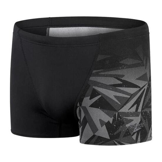 Short De Bain Motif/style Géométrique Homme (Noir / Gris Imprimé)