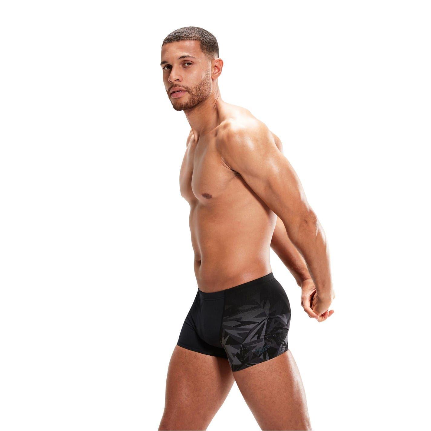 Bermudas Diseño Geométrico para Hombre Negro, Gris 4/5
