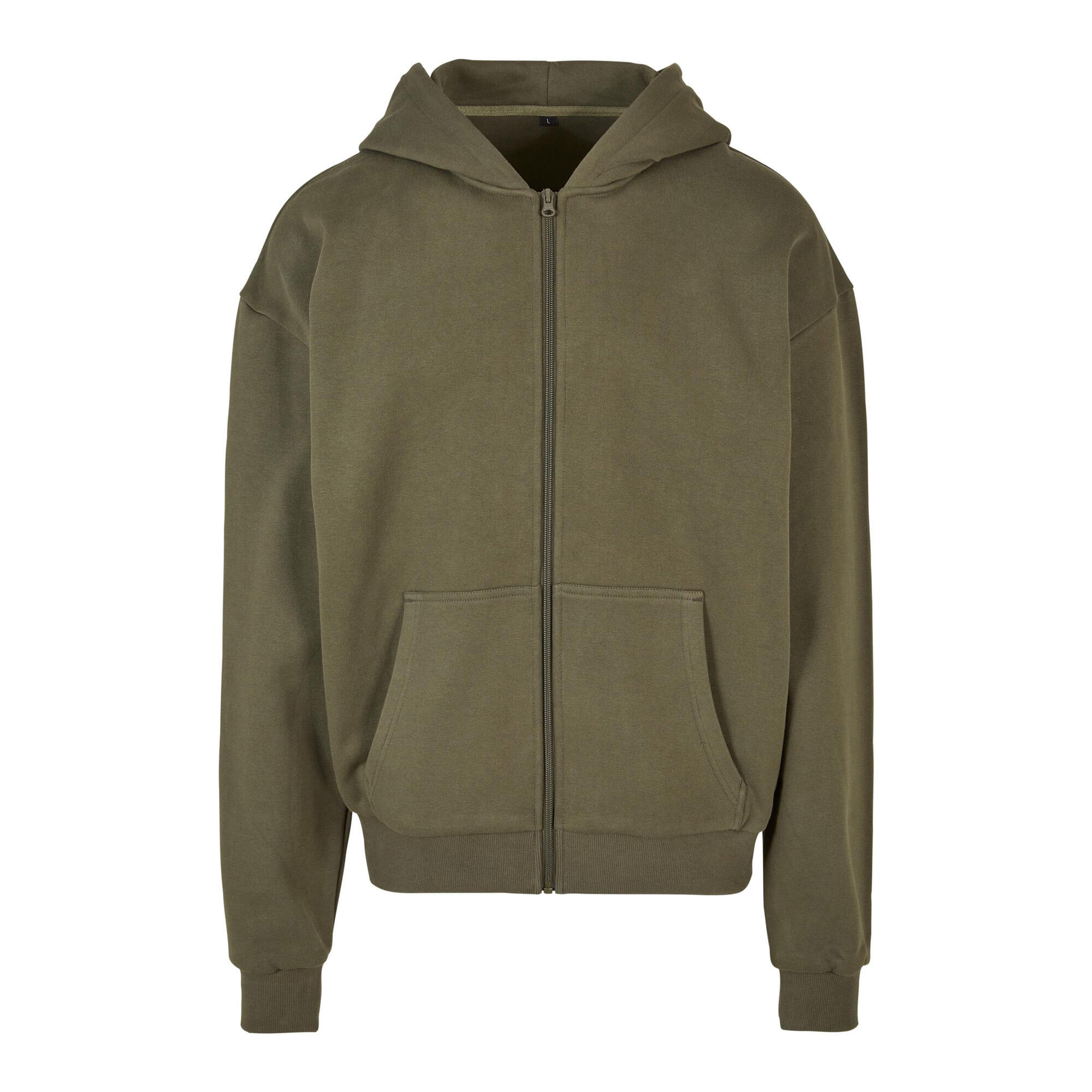 Build Your Brand Mens Vintage Heavyweight Full Zip Hoodie