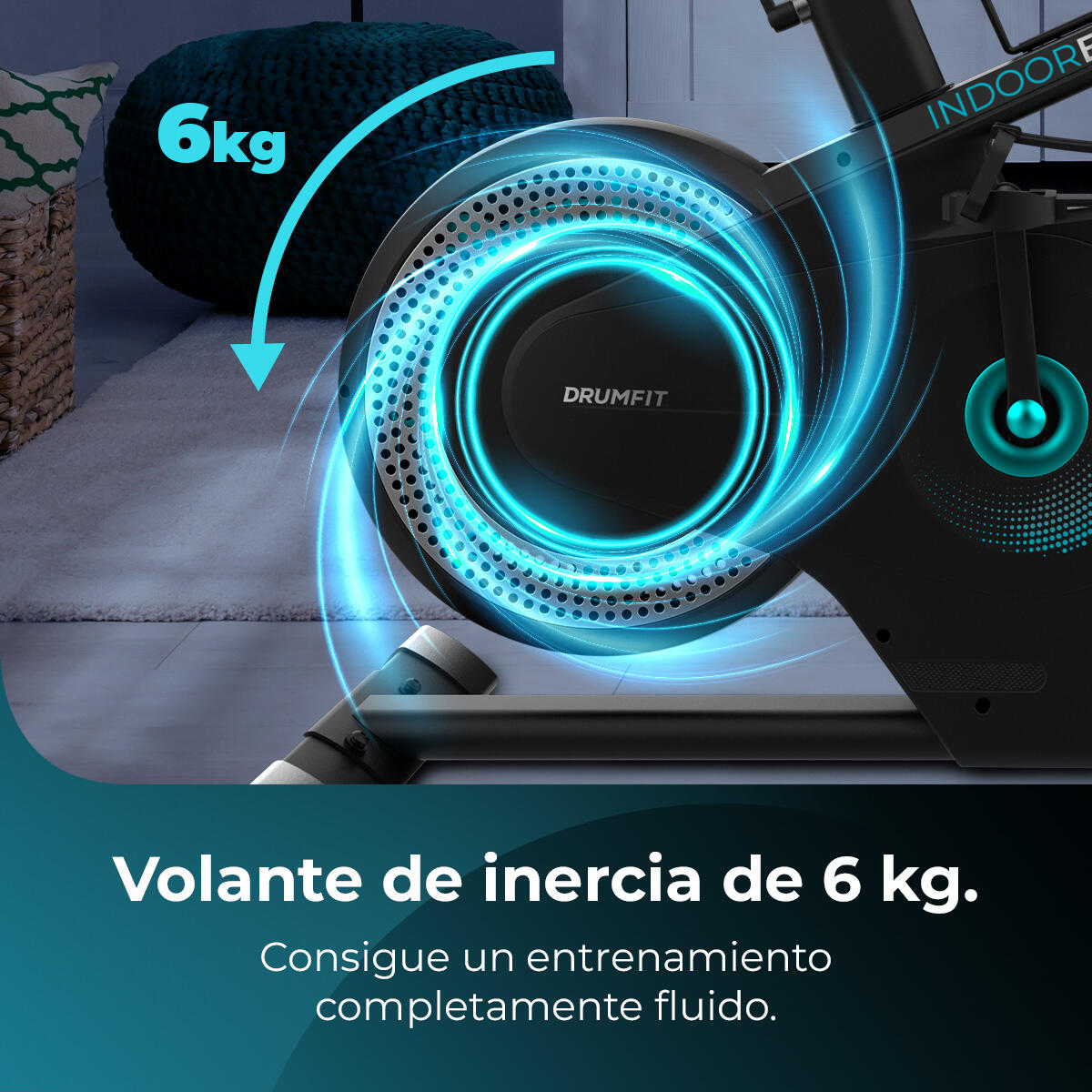 Cecotec Bicicleta indoor de resistência combinada: ar e magnética. APP. Suporte 6/7