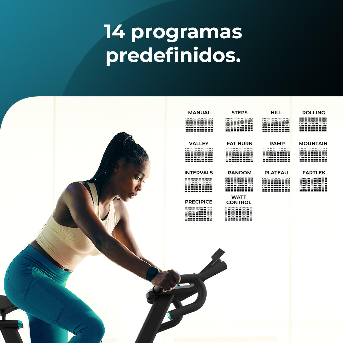 Cecotec Bicicleta indoor de resistência combinada: ar e magnética. APP. Suporte 5/7