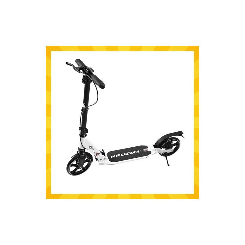 Trotinetă pliabilă KRUZZEL Hyperion W 26141, alb-negru, până la 100 kg