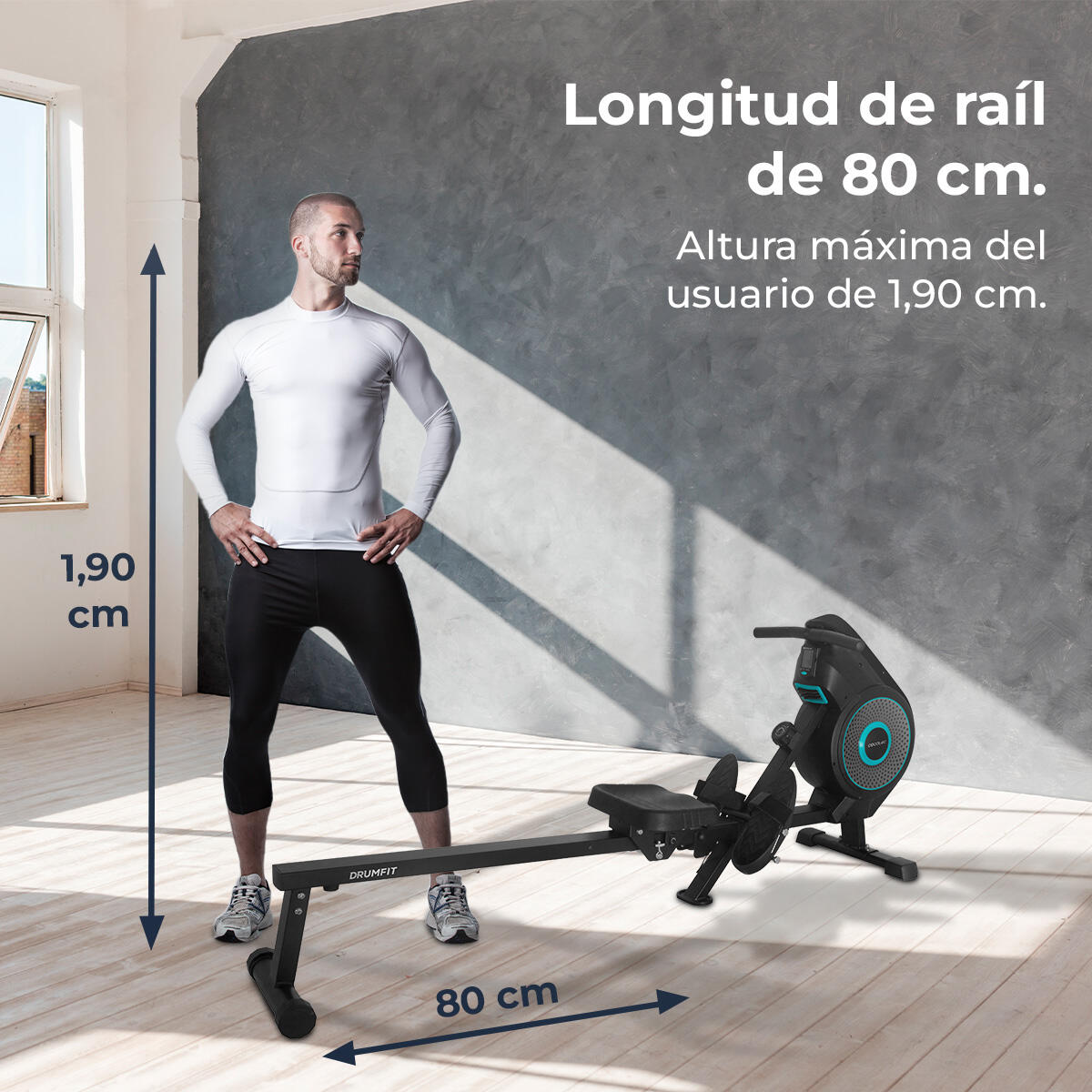Cecotec Máquina de Remo Plegable de Resistencia Combinada: Aire y Magnética con 5/7