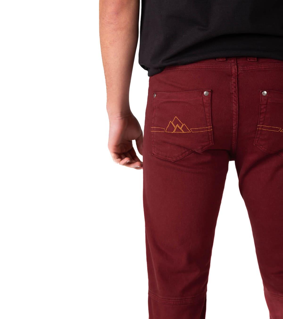 Calças Jeans De Escalada Pinto Homem Elásticas E Leves Bordô 5/6