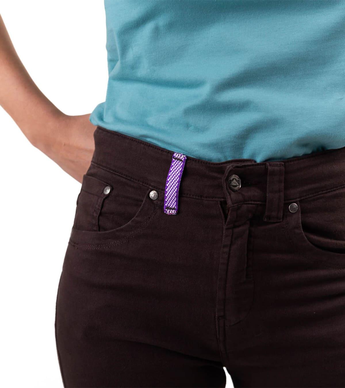 Pantalón Vaquero de Escalada y Montaña Ligero y Elástico Pinto Mujer Marrón 5/6