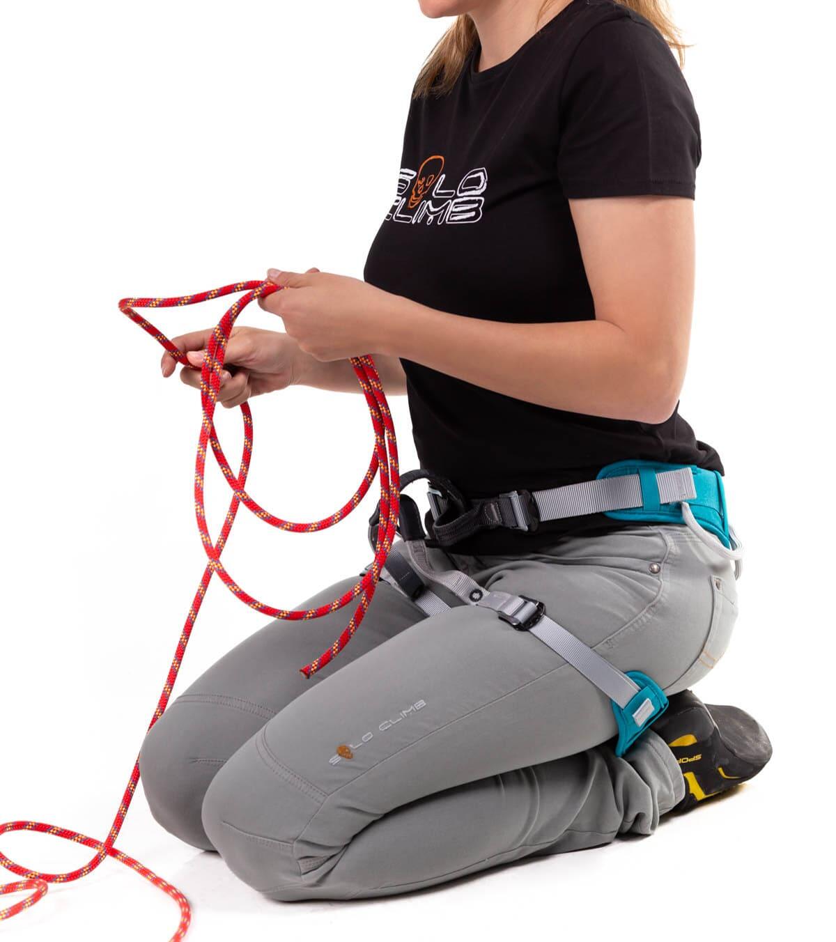 Pantalón Vaquero de Escalada y Montaña Ligero y Elástico Pinto Mujer Gris 5/6