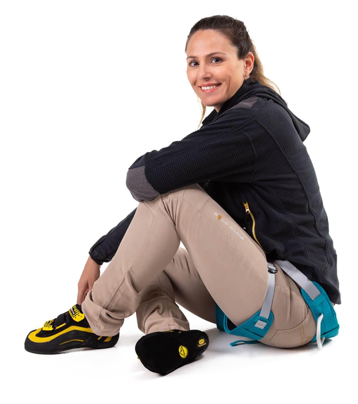 Calças Jeans De Escalada Pinto Mulher Elásticas E Leves Bege 5/6