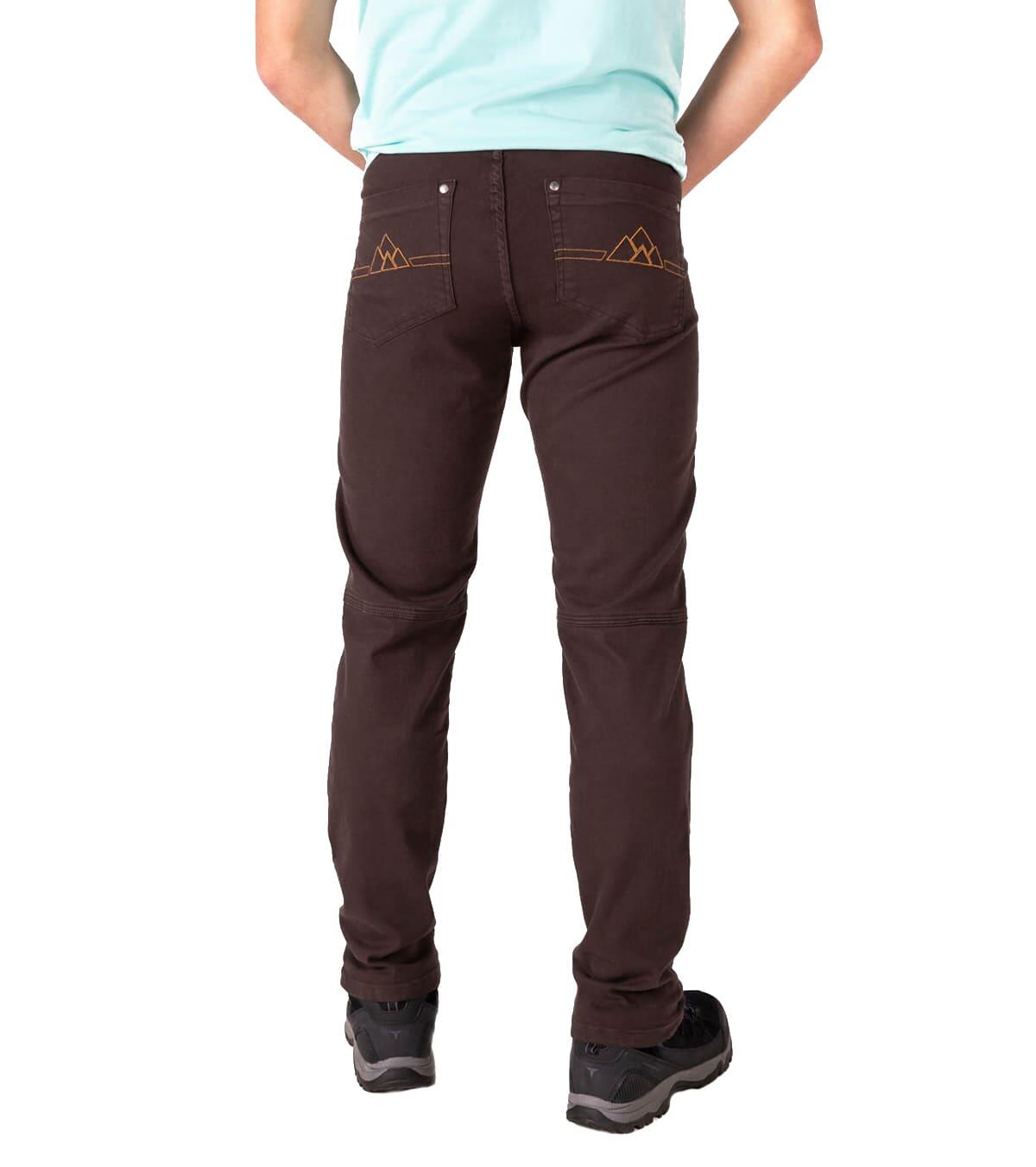 Pantalón Vaquero de Escalada y Montaña Ligero y Elástico Pinto Hombre Marrón 4/6