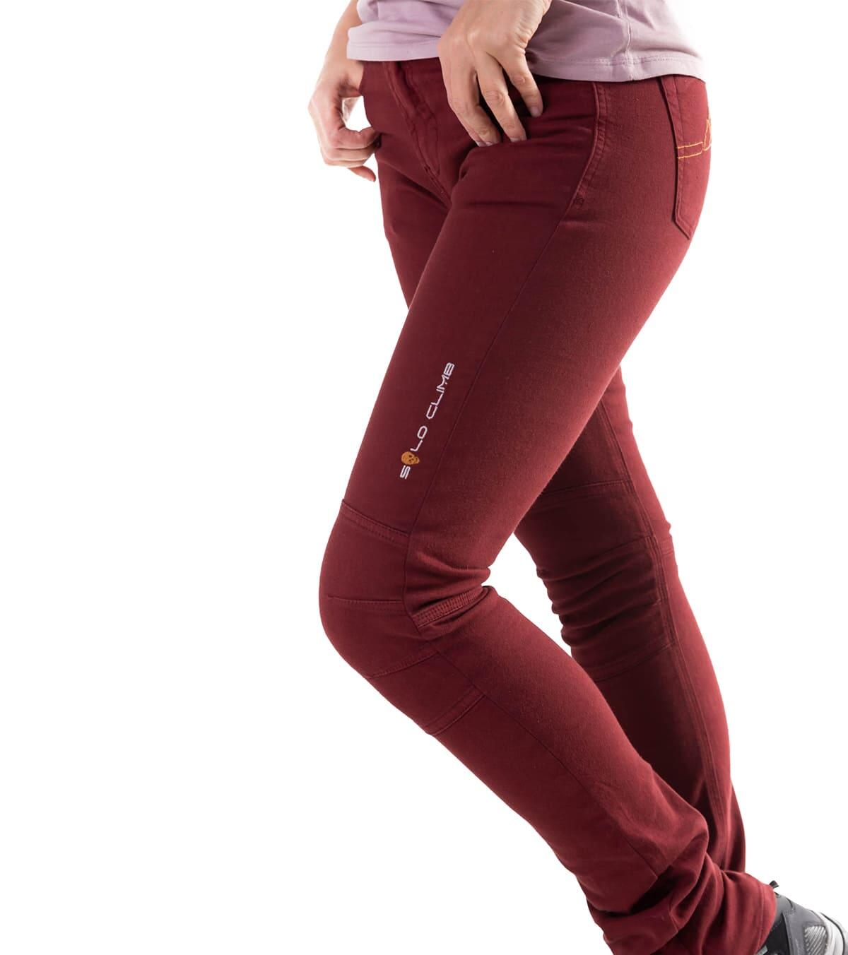 Calças Jeans De Escalada Pinto Mulher Elásticas E Leves Bordô 5/6