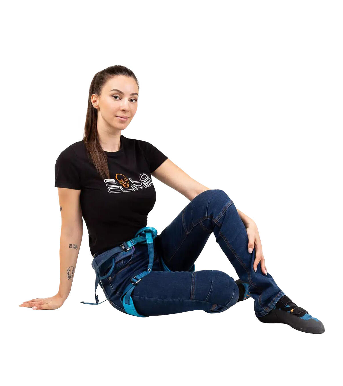 Pantalón Vaquero de Montaña y Escalada y Montaña Elástico y Ligero Navajo Mujer 5/5