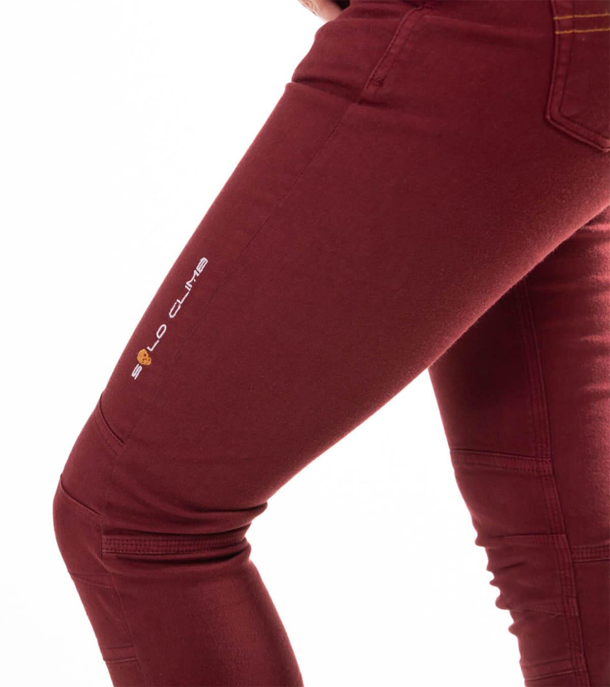 Calças Jeans De Escalada Pinto Mulher Elásticas E Leves Bordô 4/6