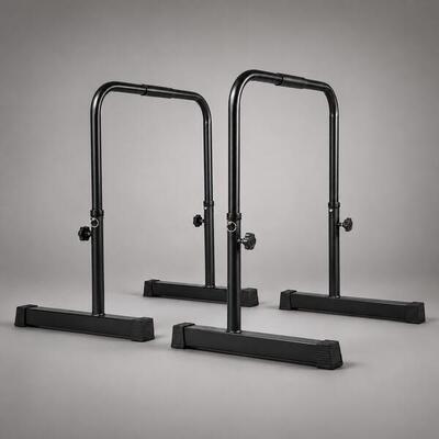 Barre Dip PRO Regolabili - Calisthenics & Bodyweight - 5 altezze - Nero