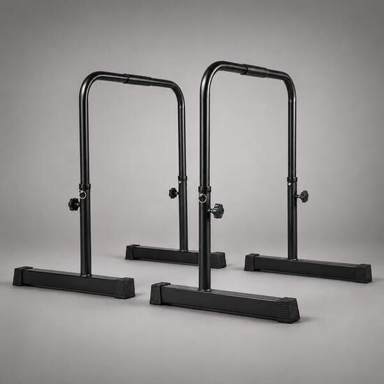 Verstelbare Dip Bars PRO - Calisthenics & Bodyweight - 5 Hoogtes - Zwart - Staal