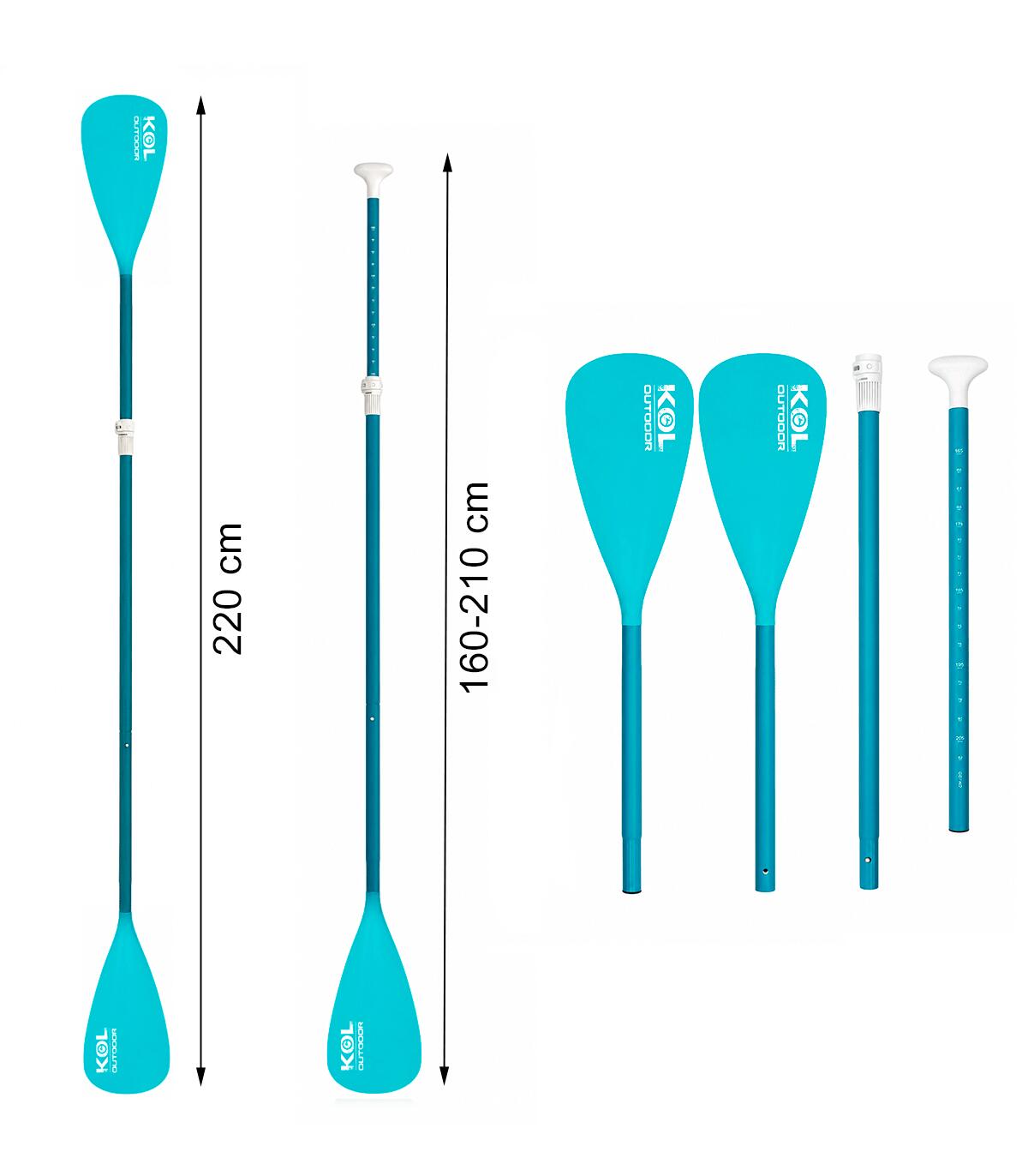 Set 5 Pagaie Ibride 2-in-1 SUP e Kayak Alluminio Regolabili Noleggio 4/6