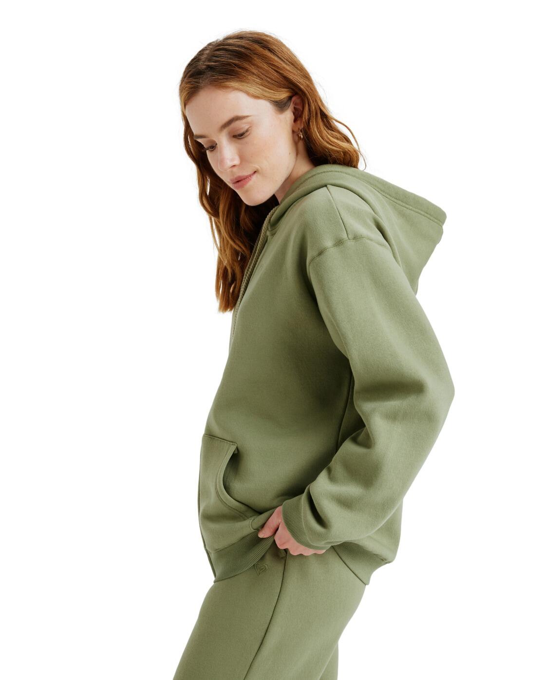 Pull zippé à capuche SURF STOKED ZIPPED BRUSHED Vert Femme 3/5