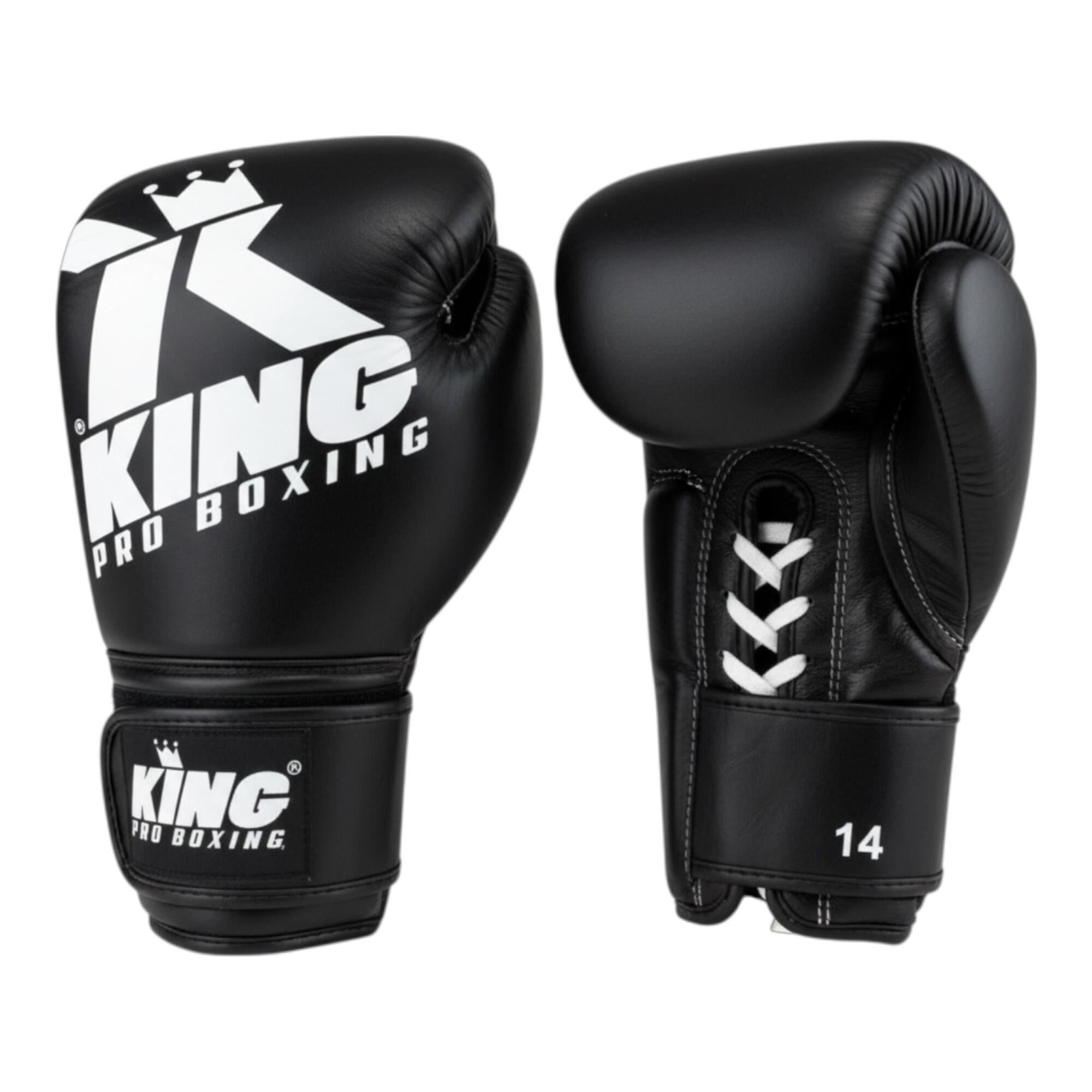 Guantes boxeo, Muay Thai, Kick Boxing KING PRO BOXING XK LU Black/White 14 OZ 3/3